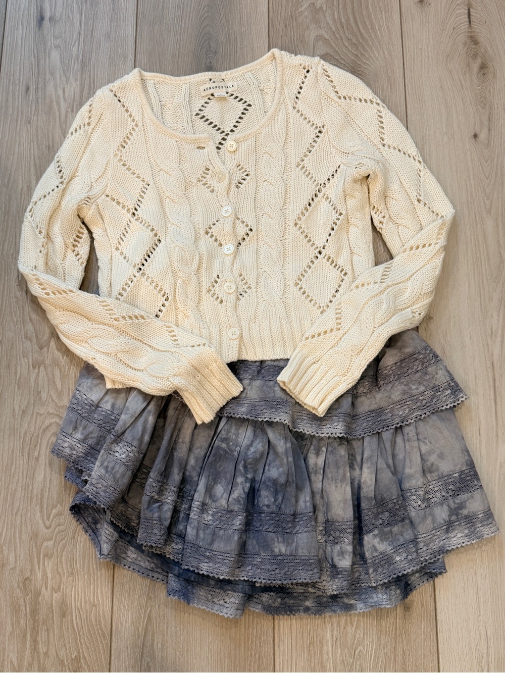 Aeropostale Crochet cropped cardigan